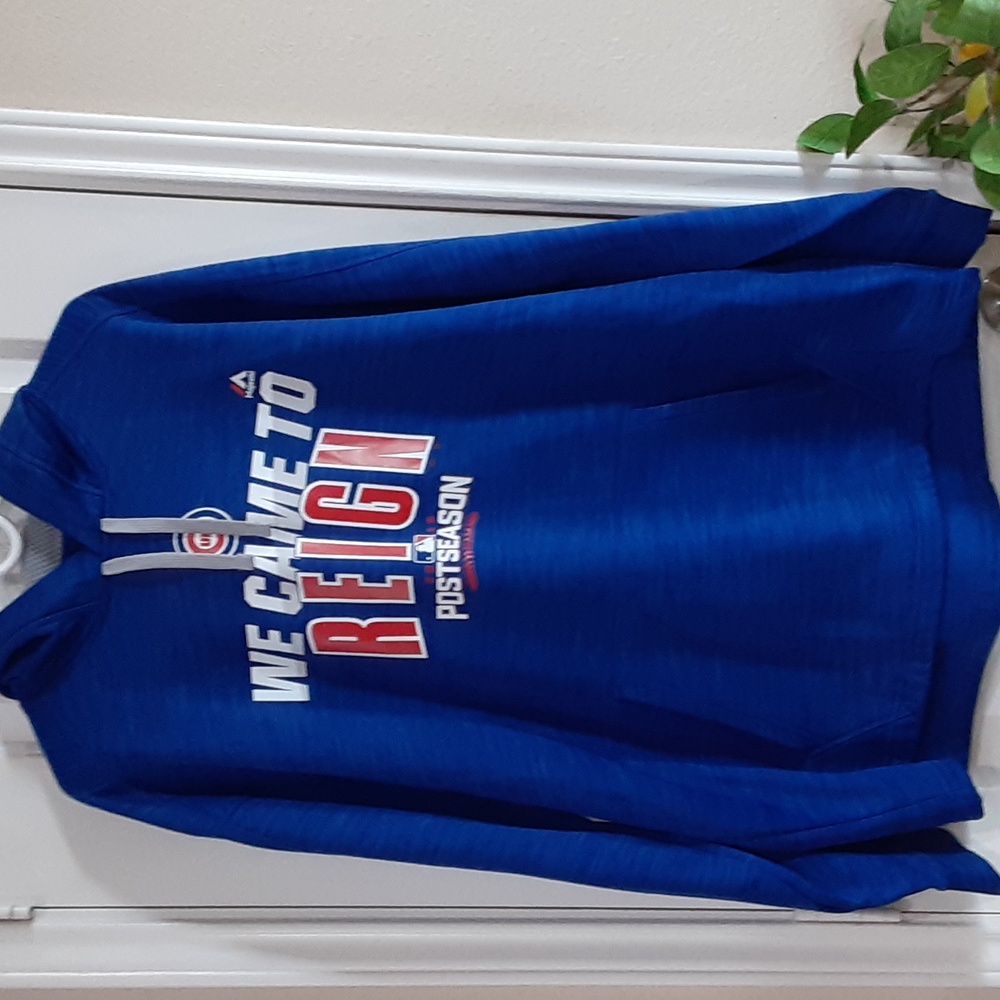Chicago Cubs 2016 World Series Postseason Majestic Hoodie XL NWOT